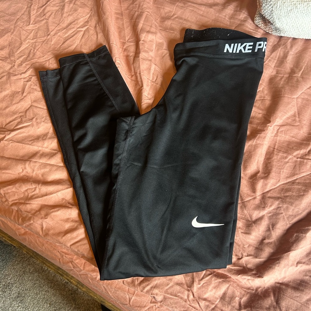Nike Pro Training Compression Tights Black Women's Size Medium Full Length